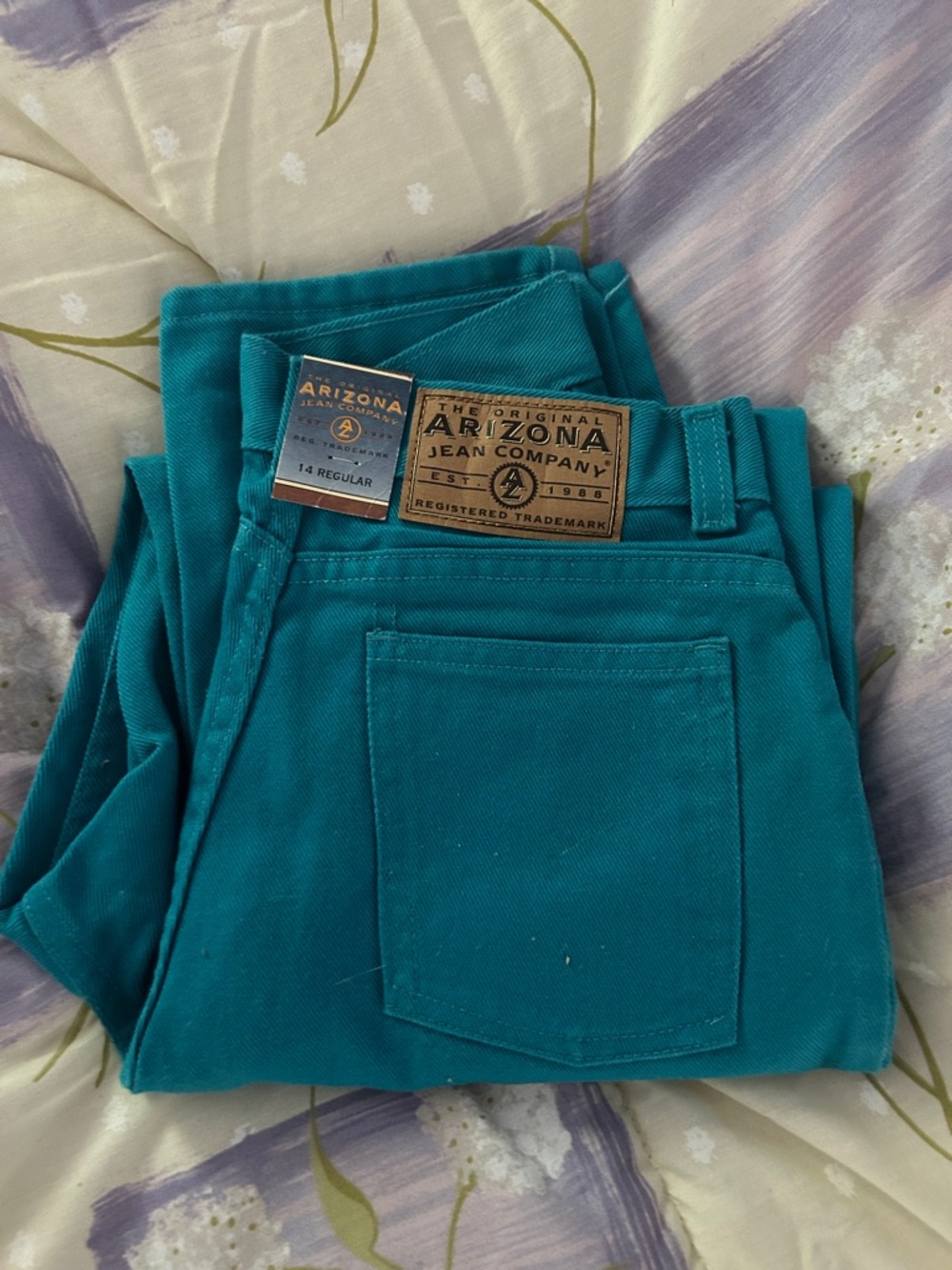 Arizona Jean Company girls vintage  High-Rise Teal Jeans size 14 regular